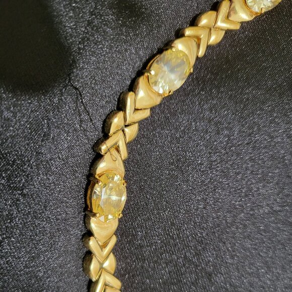 Bracelet with yellow cz Stamped 925 with vermeil overlay  NWOT!!!!!!! - Picture 1 of 5